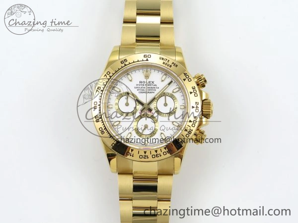 Daytona 116508 QF 1:1 Best Edition White Dial on YG Bracelet SH4130 V3 (Gain Weight)