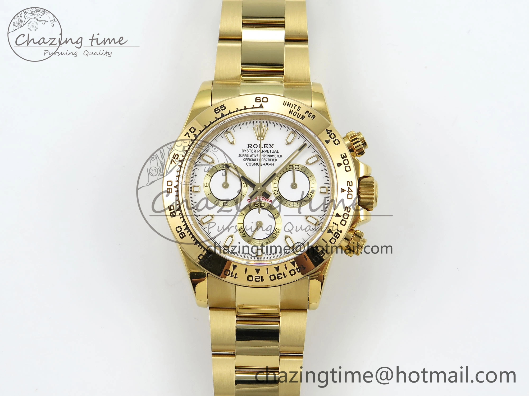 Daytona 116508 QF 1:1 Best Edition White Dial on YG Bracelet SH4130 V3 (Gain Weight)