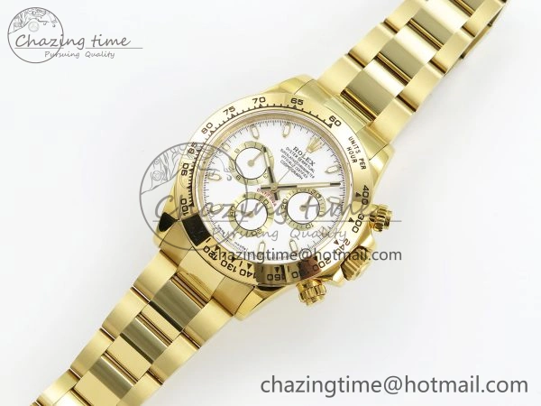Daytona 116508 QF 1:1 Best Edition White Dial on YG Bracelet SH4130 V3 (Gain Weight)