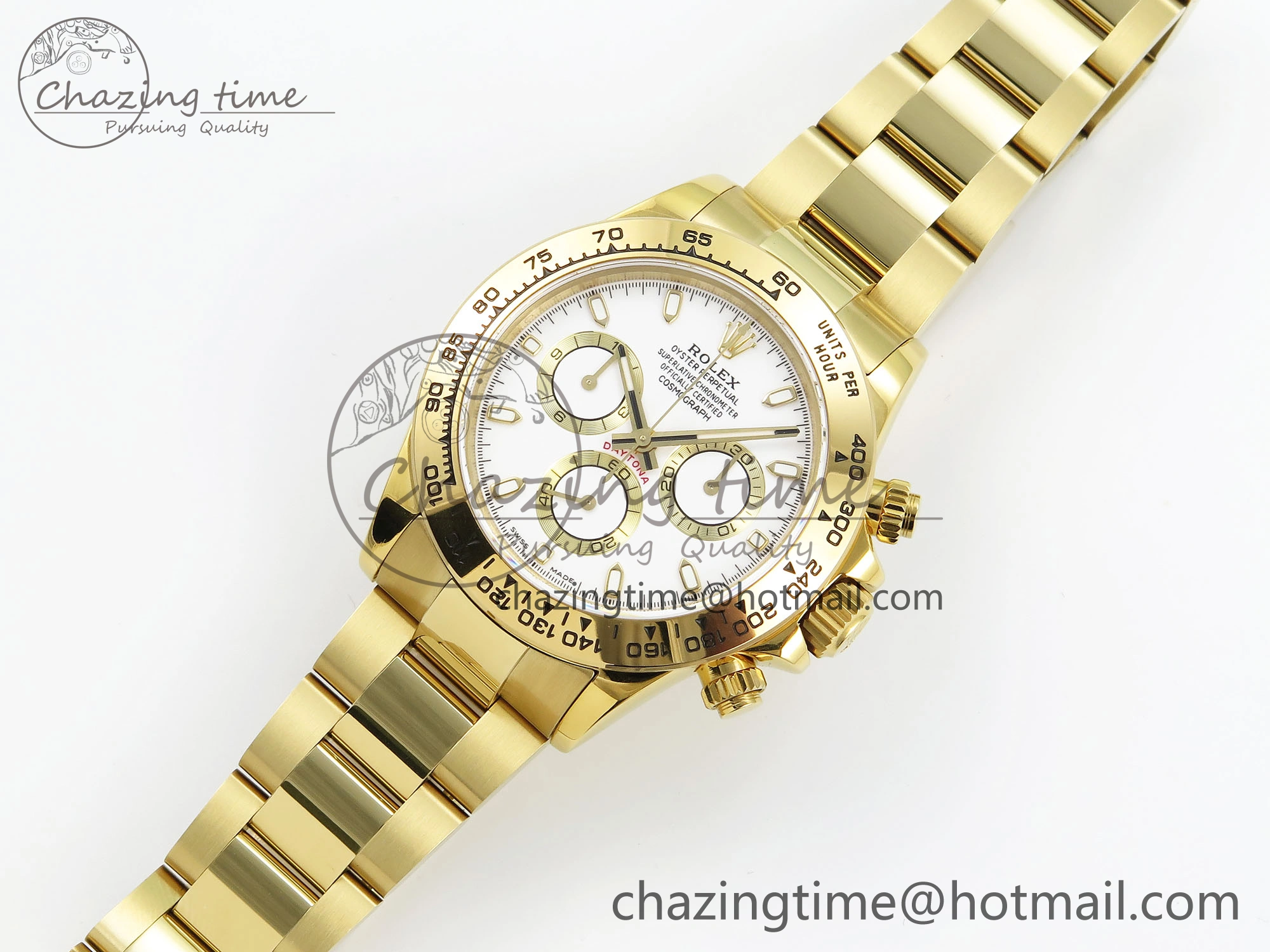 Daytona 116508 QF 1:1 Best Edition White Dial on YG Bracelet SH4130 V3 (Gain Weight)