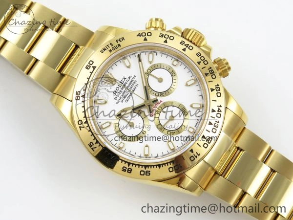Daytona 116508 QF 1:1 Best Edition White Dial on YG Bracelet SH4130 V3 (Gain Weight)