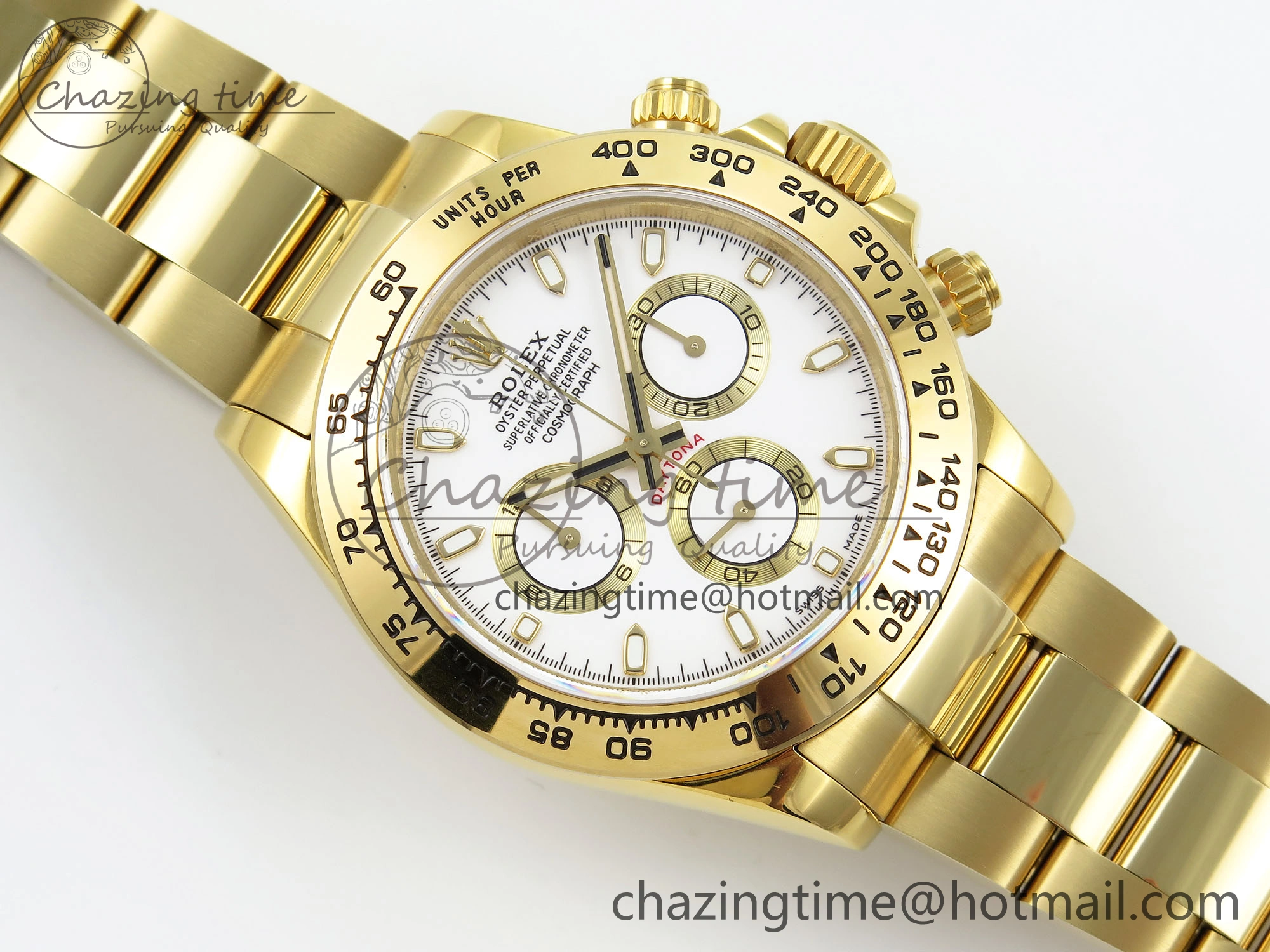 Daytona 116508 QF 1:1 Best Edition White Dial on YG Bracelet SH4130 V3 (Gain Weight)