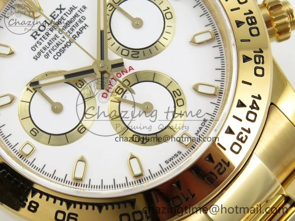 Daytona 116508 QF 1:1 Best Edition White Dial on YG Bracelet SH4130 V3 (Gain Weight)