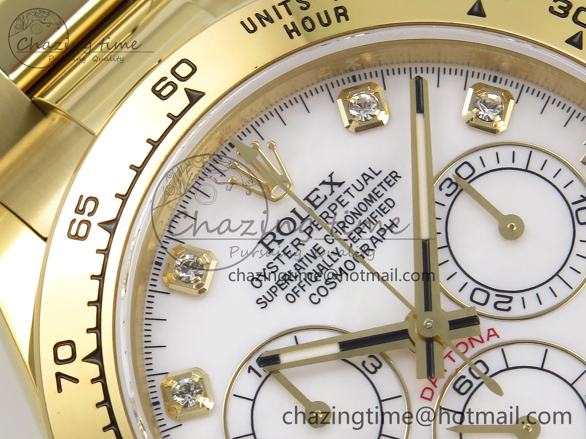 Daytona 116508 QF 1:1 Best Edition White Diamonds Dial on YG Bracelet SH4130 V3 (Gain Weight)
