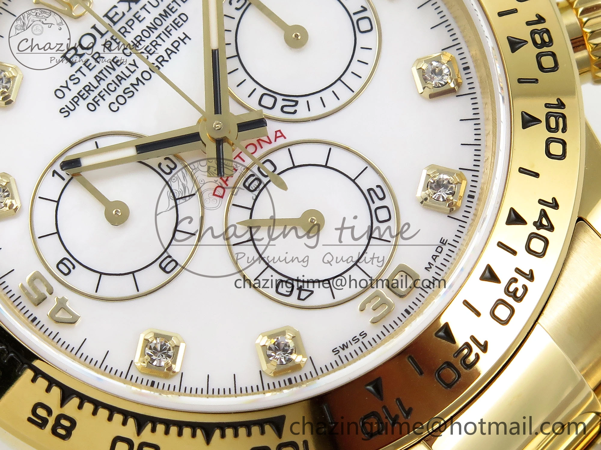 Daytona 116508 QF 1:1 Best Edition White Diamonds Dial on YG Bracelet SH4130 V3 (Gain Weight)