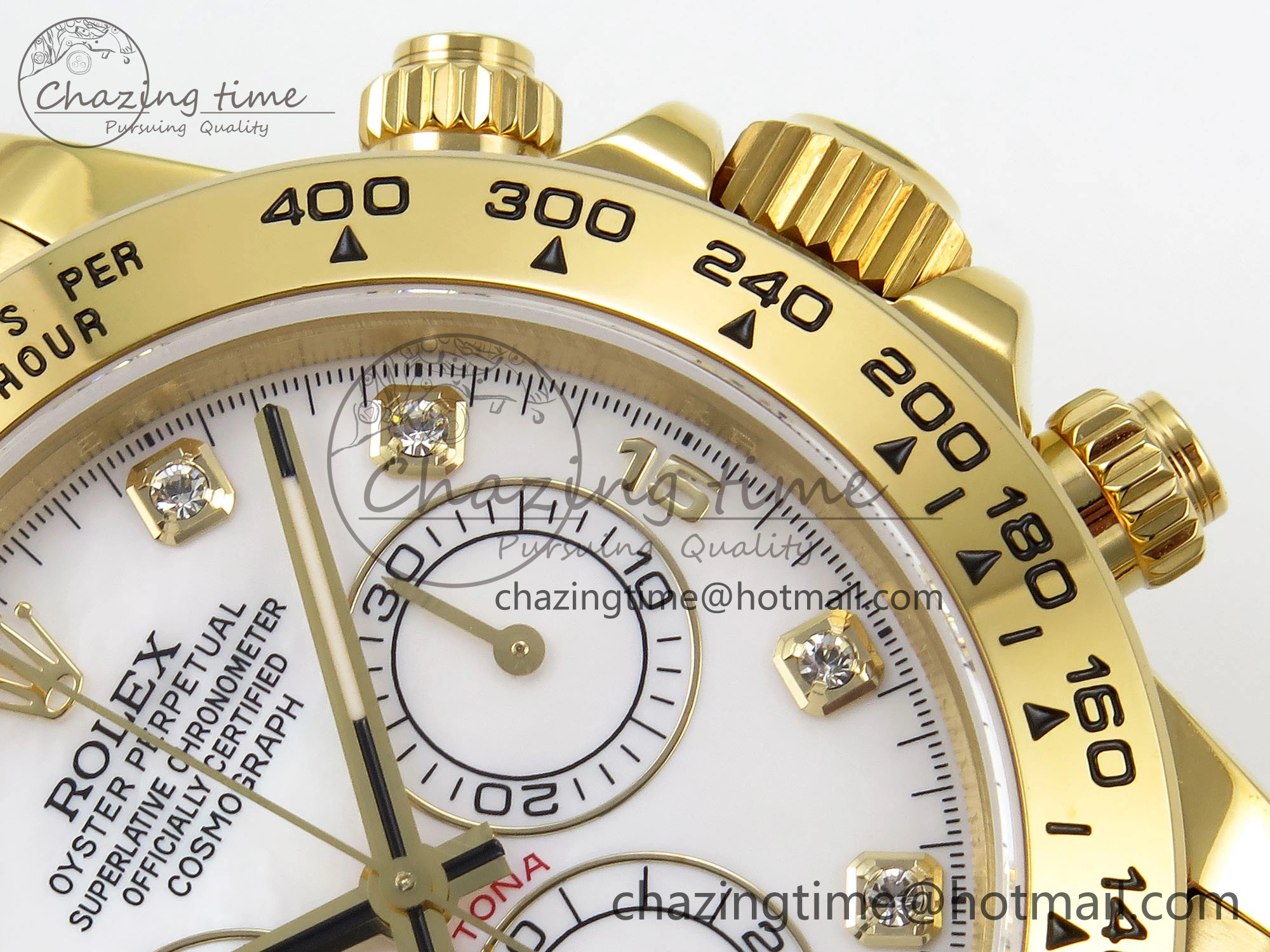 Daytona 116508 QF 1:1 Best Edition White Diamonds Dial on YG Bracelet SH4130 V3 (Gain Weight)