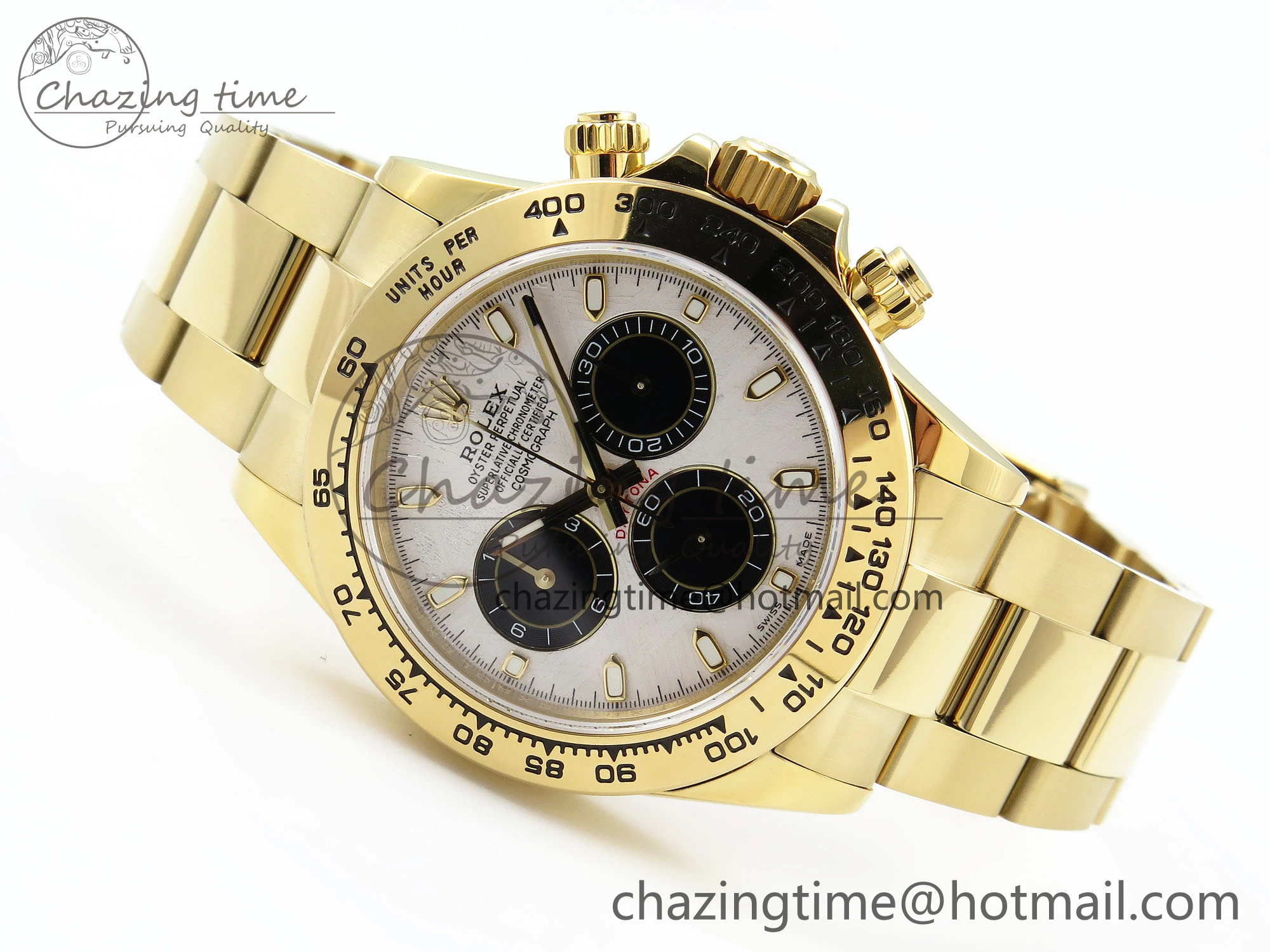 Daytona 116508 QF 1:1 Best Edition White Black Dial on YG Bracelet SH4130 V3 (Gain Weight)