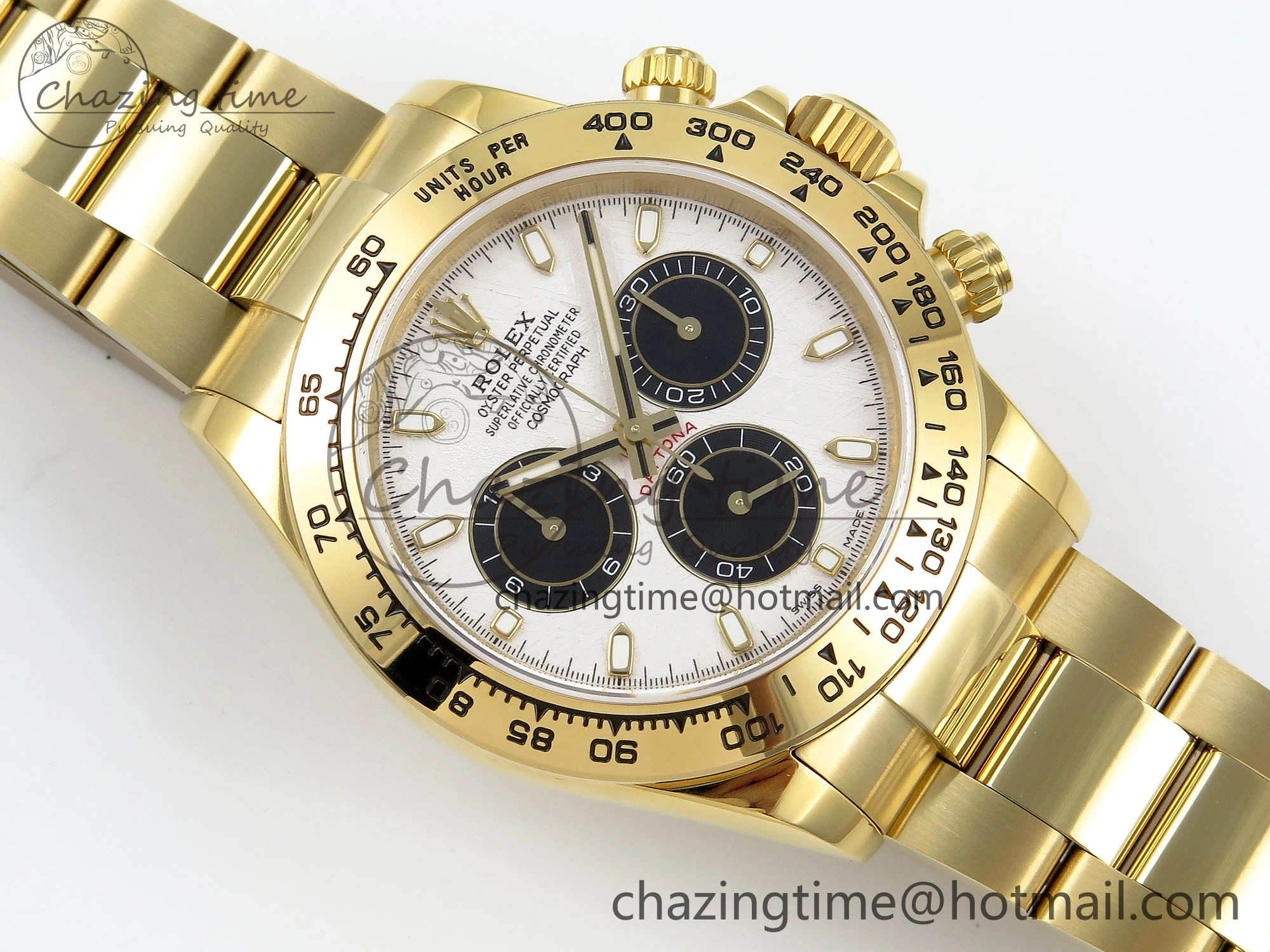 Daytona 116508 QF 1:1 Best Edition White Black Dial on YG Bracelet SH4130 V3 (Gain Weight)