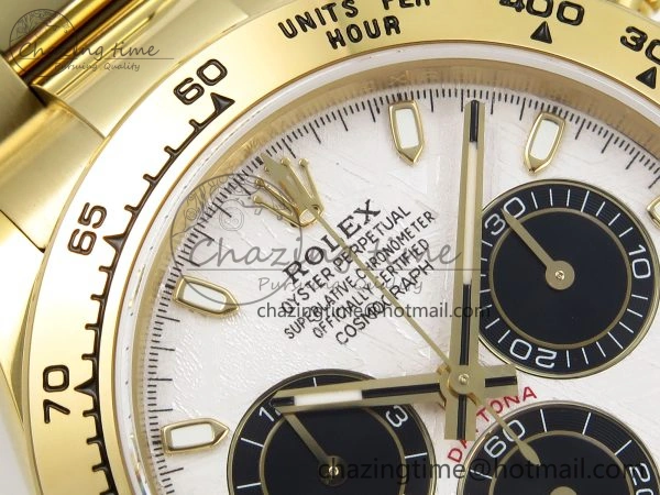 Daytona 116508 QF 1:1 Best Edition White Black Dial on YG Bracelet SH4130 V3 (Gain Weight)