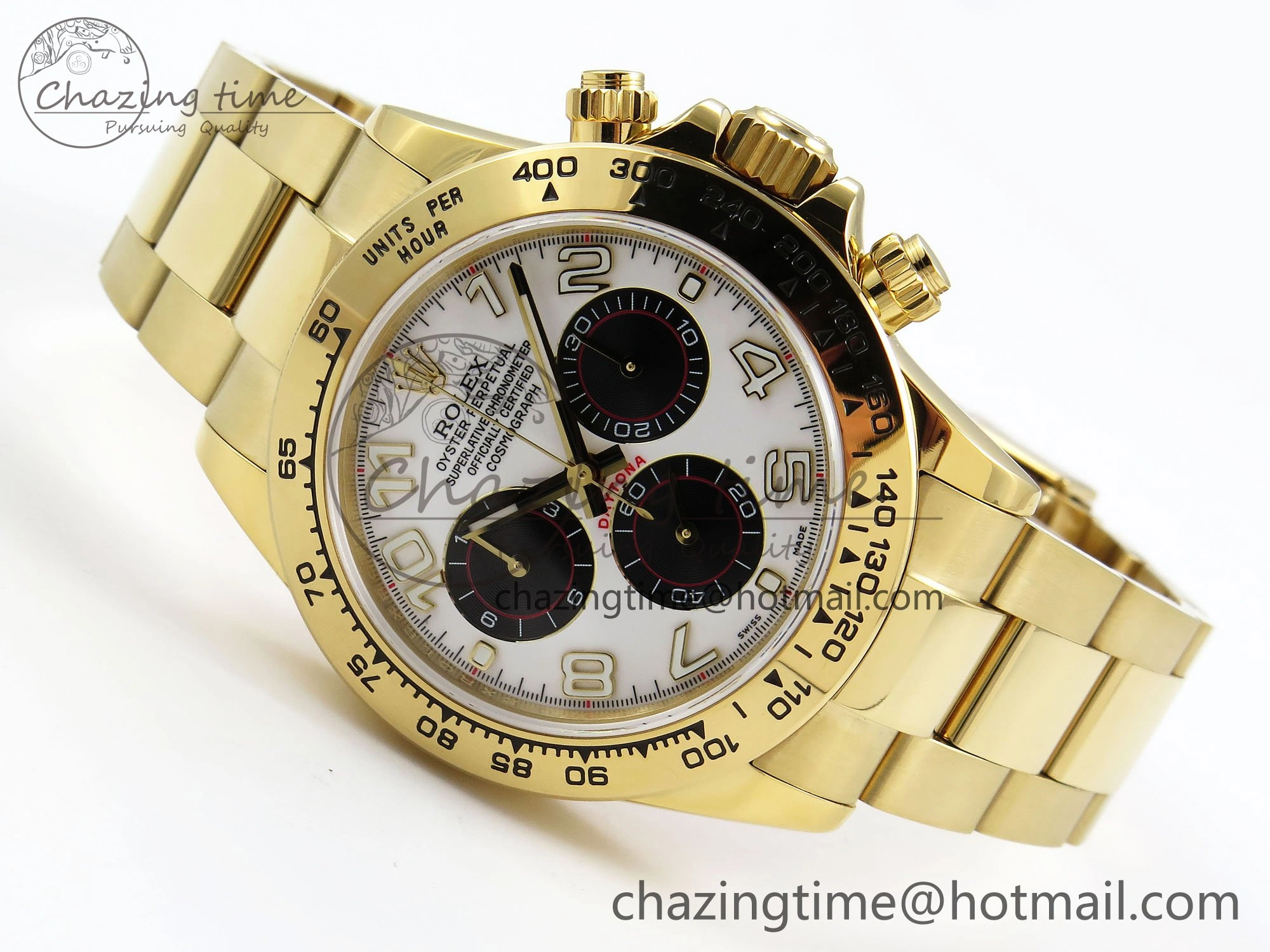 Daytona 116508 QF 1:1 Best Edition White Black Numeral Dial on YG Bracelet SH4130 V3 (Gain Weight)