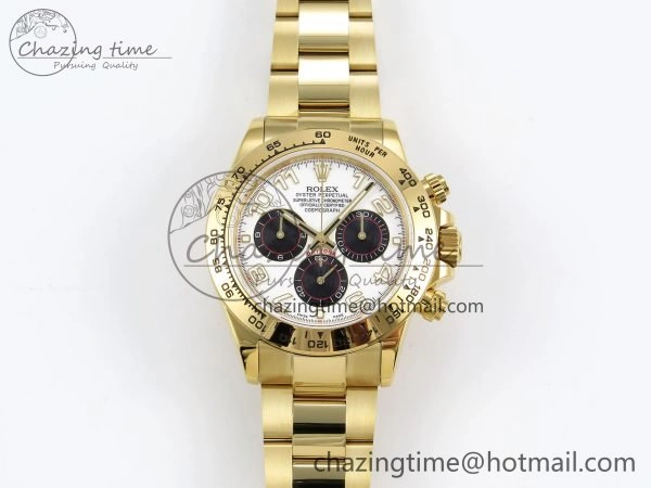 Daytona 116508 QF 1:1 Best Edition White Black Numeral Dial on YG Bracelet SH4130 V3 (Gain Weight)