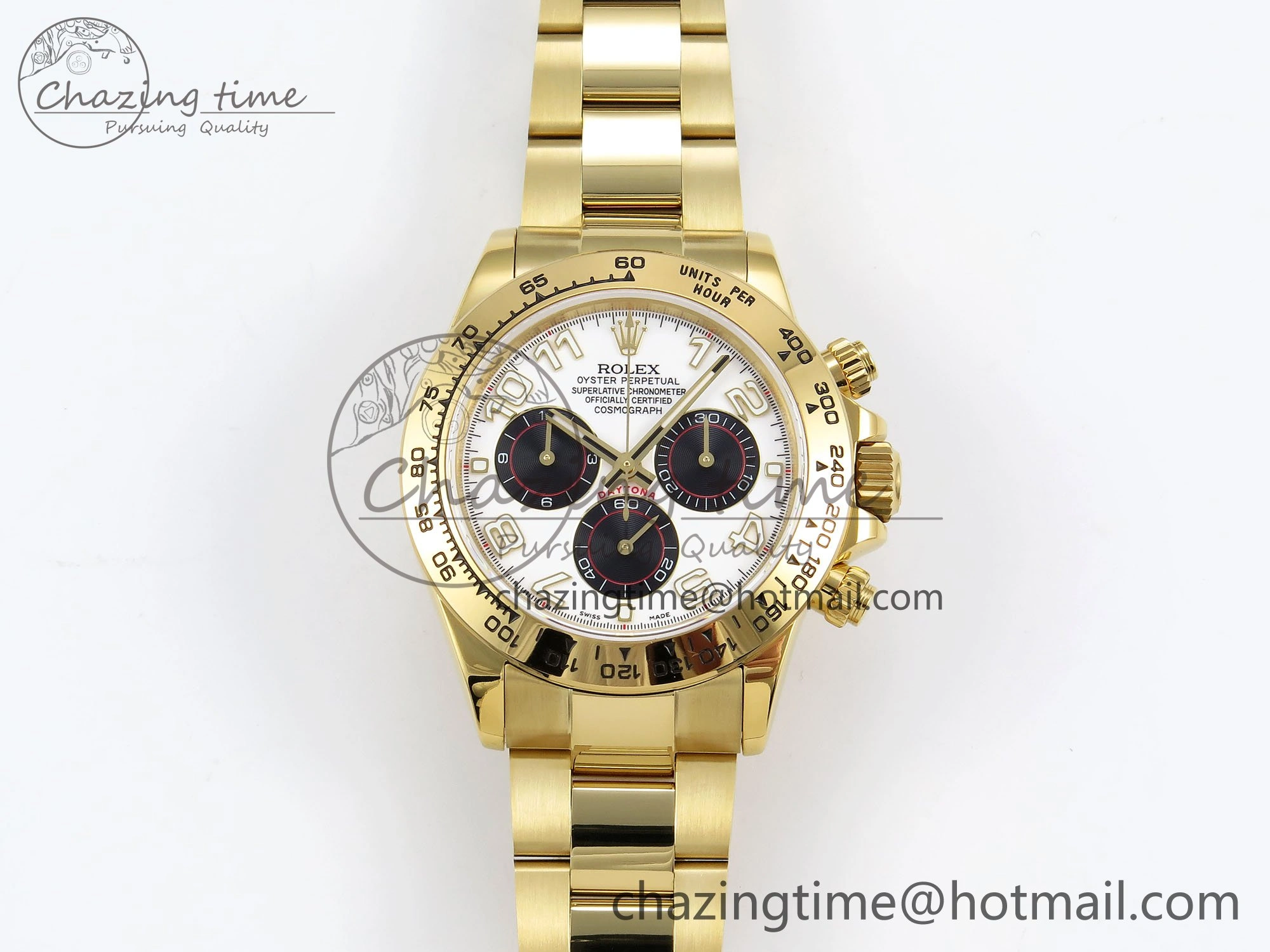Daytona 116508 QF 1:1 Best Edition White Black Numeral Dial on YG Bracelet SH4130 V3 (Gain Weight)