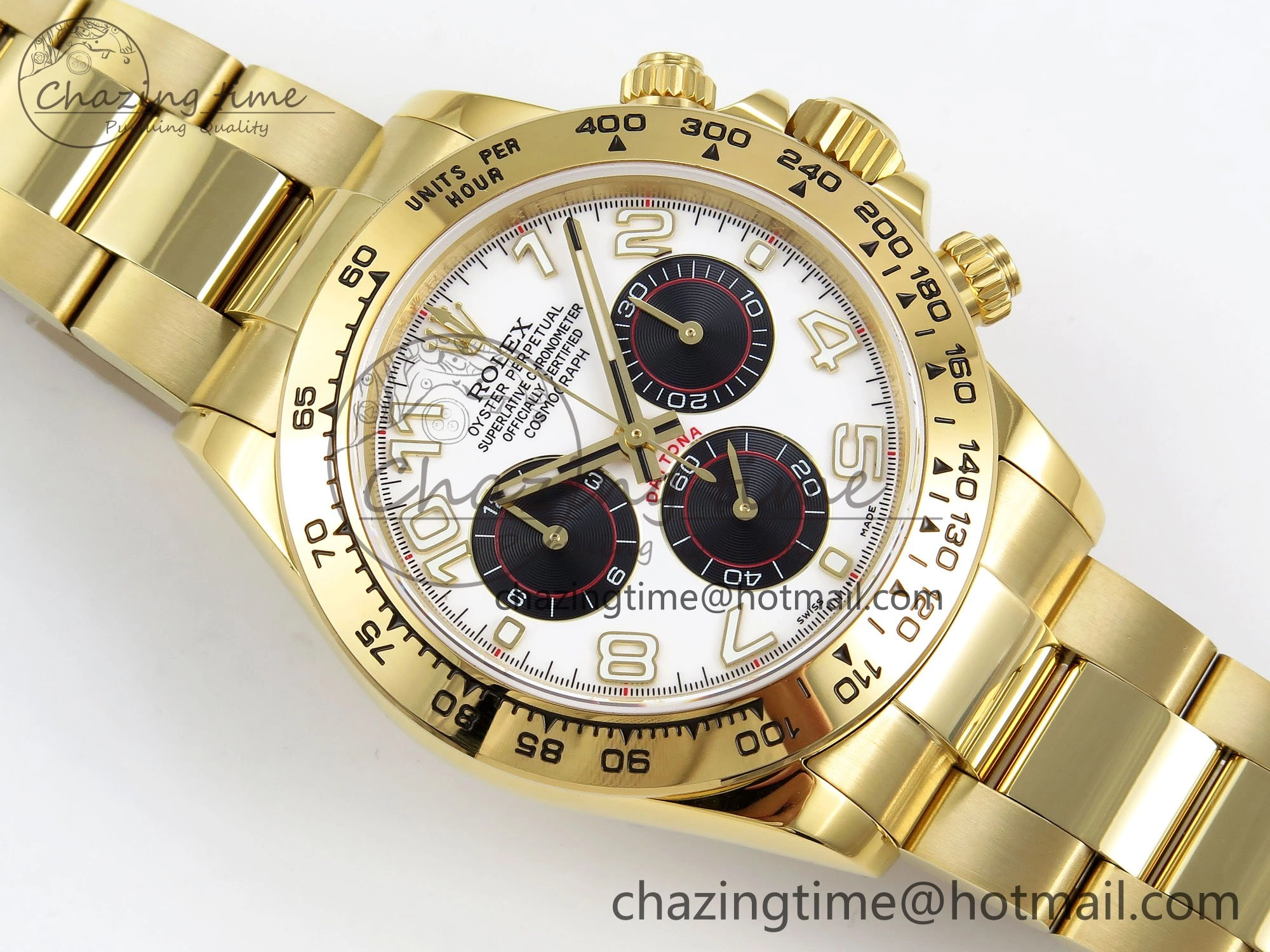 Daytona 116508 QF 1:1 Best Edition White Black Numeral Dial on YG Bracelet SH4130 V3 (Gain Weight)