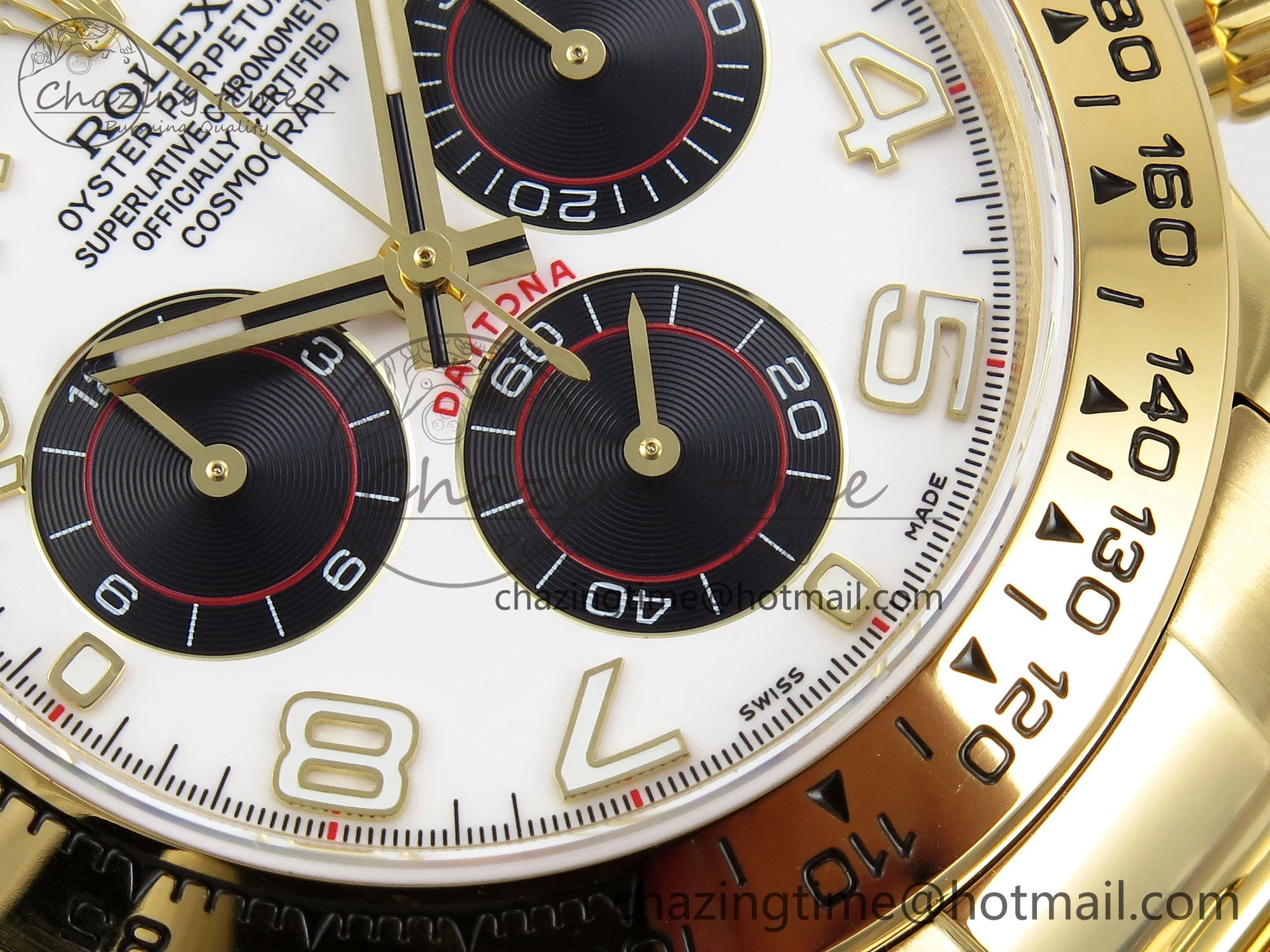 Daytona 116508 QF 1:1 Best Edition White Black Numeral Dial on YG Bracelet SH4130 V3 (Gain Weight)