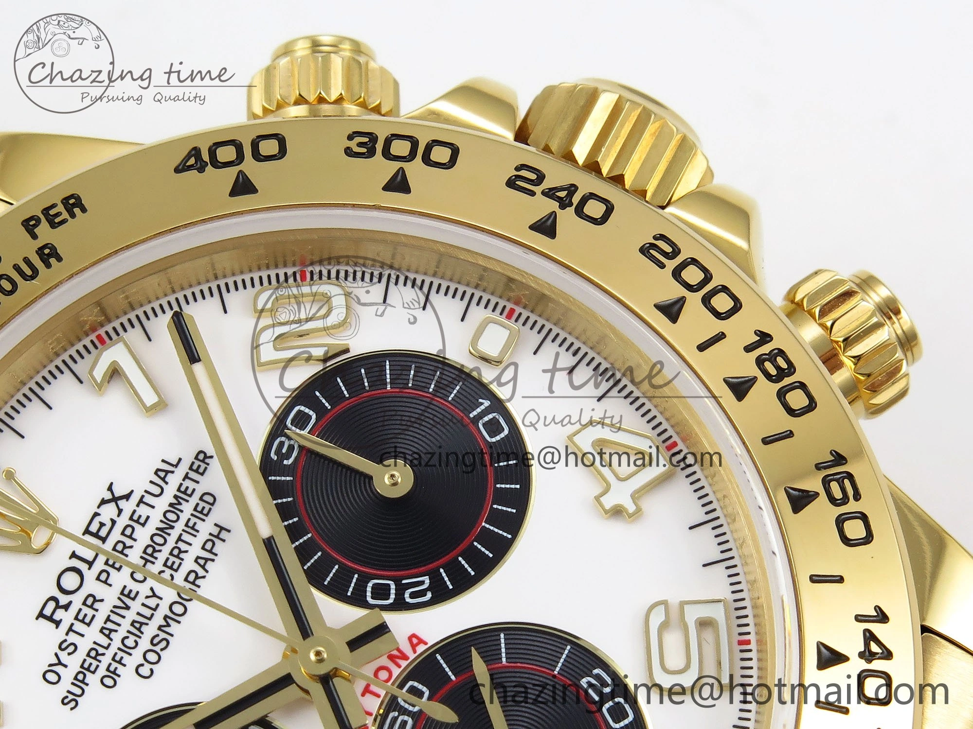 Daytona 116508 QF 1:1 Best Edition White Black Numeral Dial on YG Bracelet SH4130 V3 (Gain Weight)