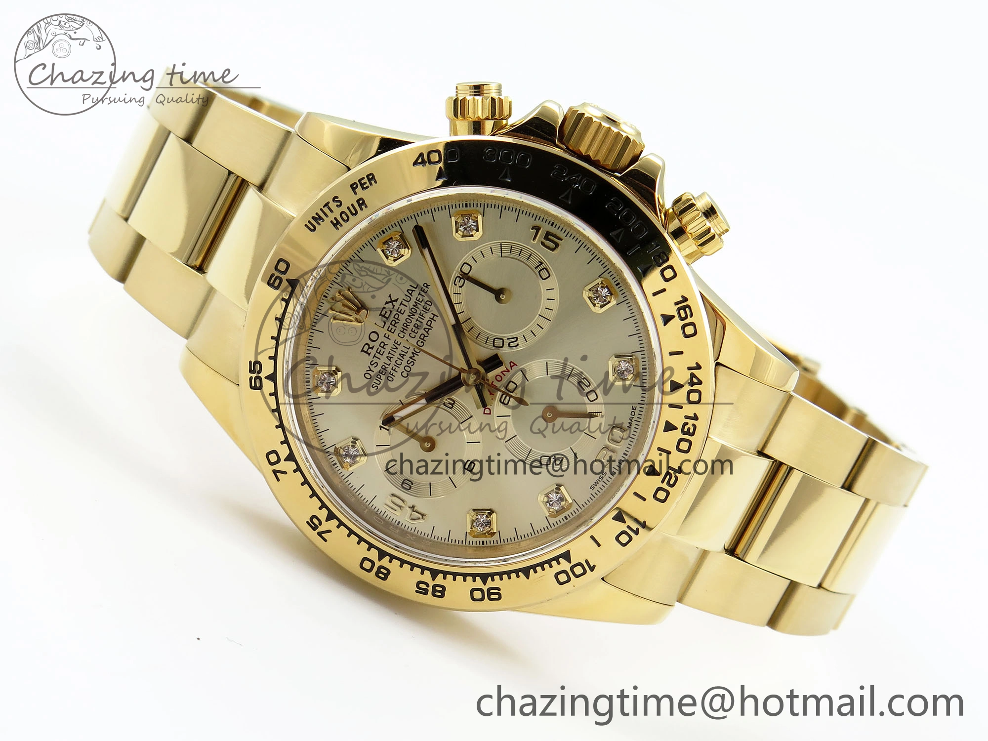 Daytona 116508 QF 1:1 Best Edition YG Diamonds Dial on YG Bracelet SH4130 V3 (Gain Weight)