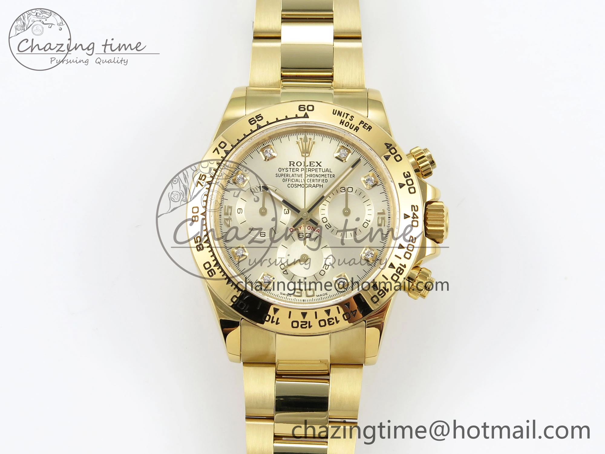 Daytona 116508 QF 1:1 Best Edition YG Diamonds Dial on YG Bracelet SH4130 V3 (Gain Weight)