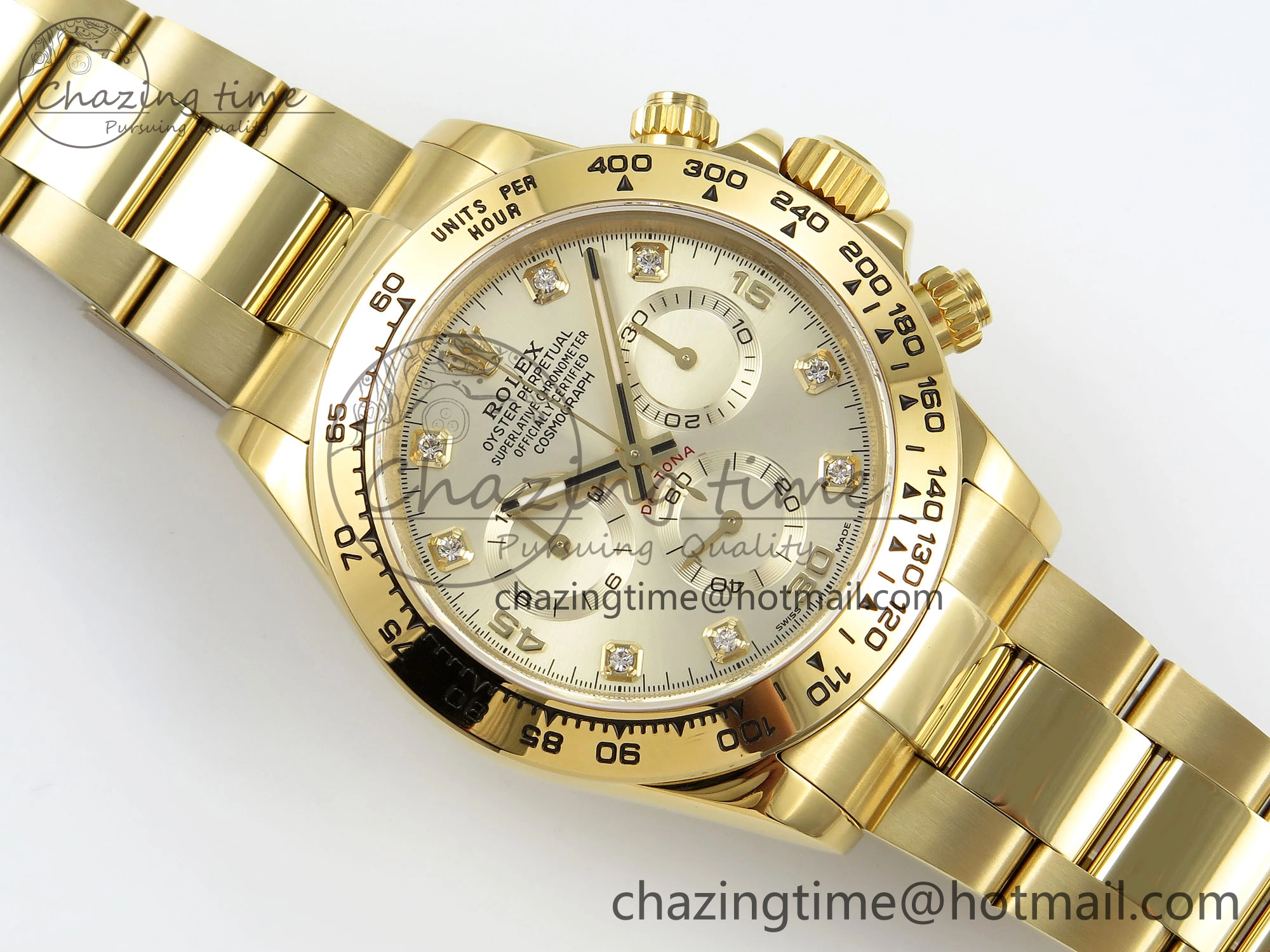 Daytona 116508 QF 1:1 Best Edition YG Diamonds Dial on YG Bracelet SH4130 V3 (Gain Weight)