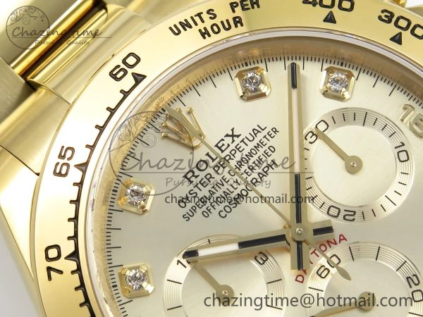 Daytona 116508 QF 1:1 Best Edition YG Diamonds Dial on YG Bracelet SH4130 V3 (Gain Weight)
