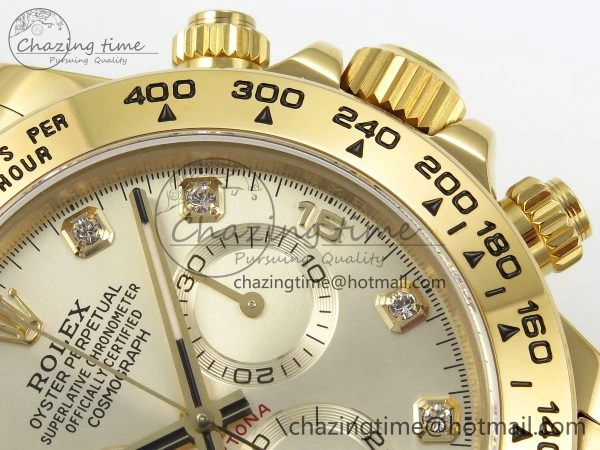 Daytona 116508 QF 1:1 Best Edition YG Diamonds Dial on YG Bracelet SH4130 V3 (Gain Weight)