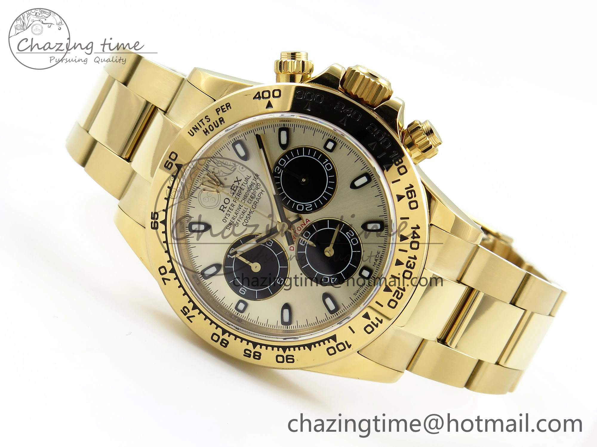 Daytona 116508 QF 1:1 Best Edition YG Black Dial on YG Bracelet SH4130 V3 (Gain Weight)