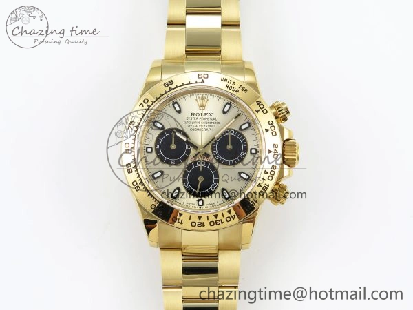 Daytona 116508 QF 1:1 Best Edition YG Black Dial on YG Bracelet SH4130 V3 (Gain Weight)