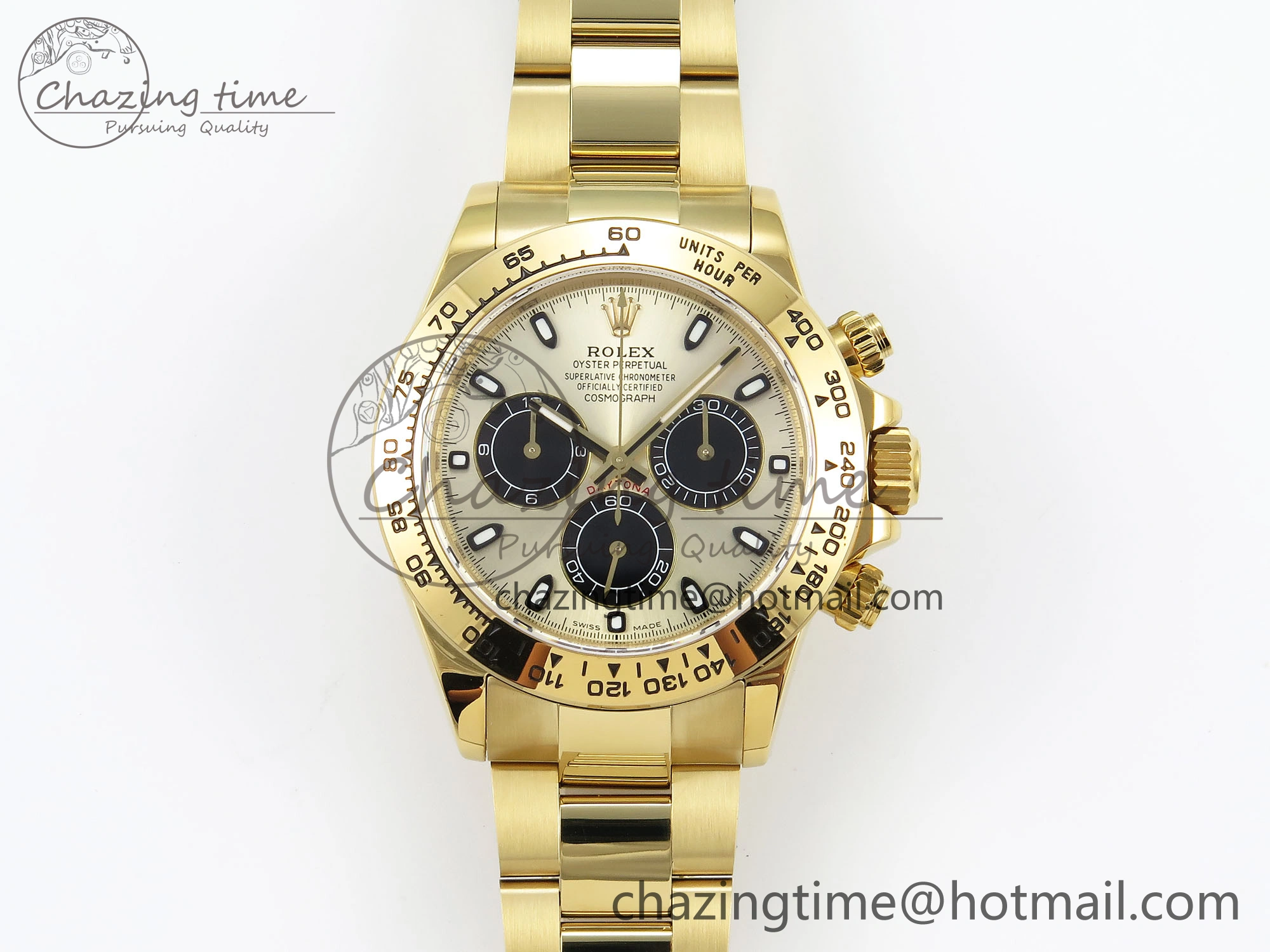 Daytona 116508 QF 1:1 Best Edition YG Black Dial on YG Bracelet SH4130 V3 (Gain Weight)