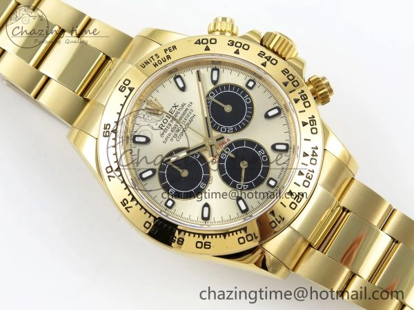 Daytona 116508 QF 1:1 Best Edition YG Black Dial on YG Bracelet SH4130 V3 (Gain Weight)