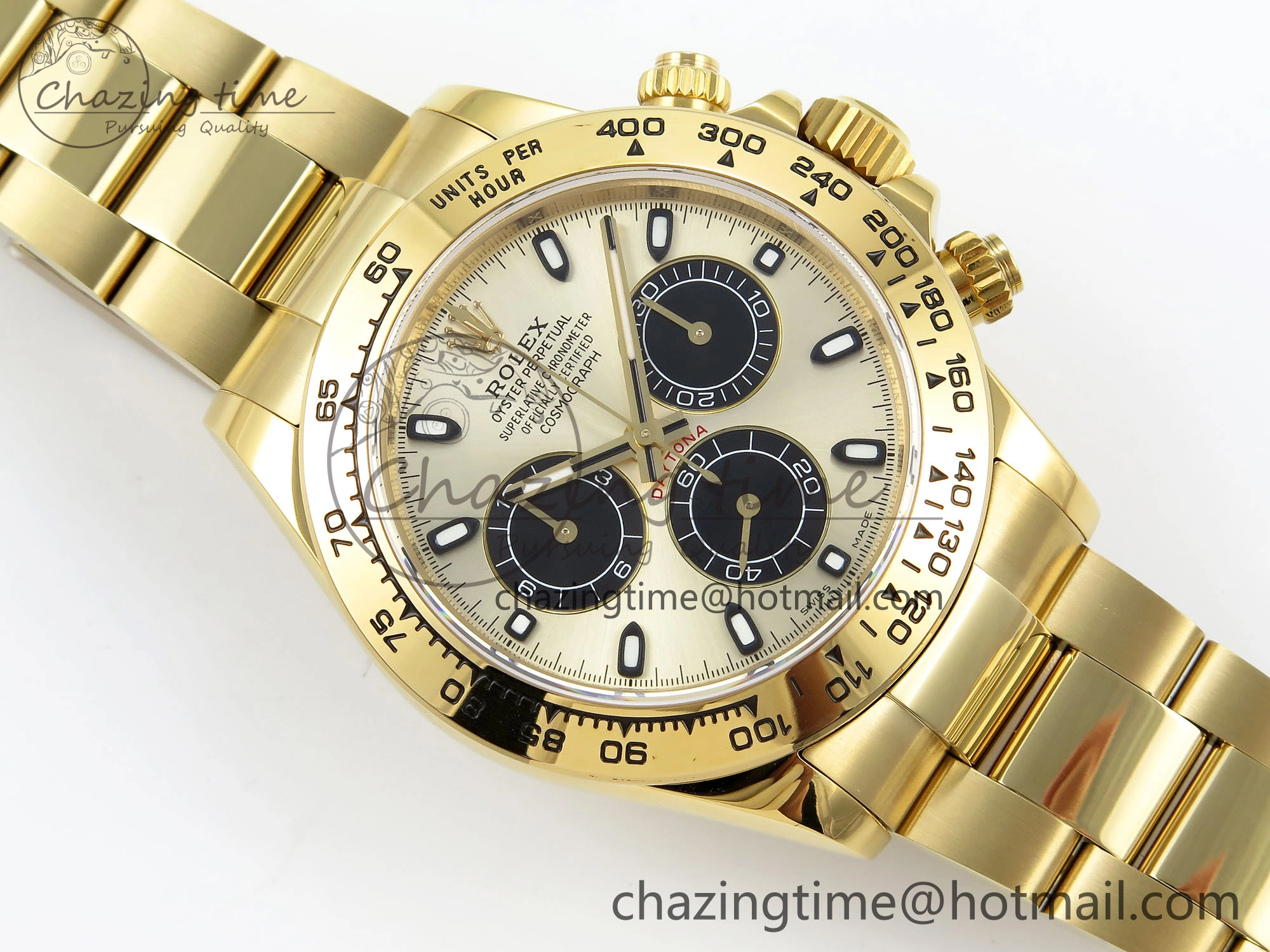 Daytona 116508 QF 1:1 Best Edition YG Black Dial on YG Bracelet SH4130 V3 (Gain Weight)