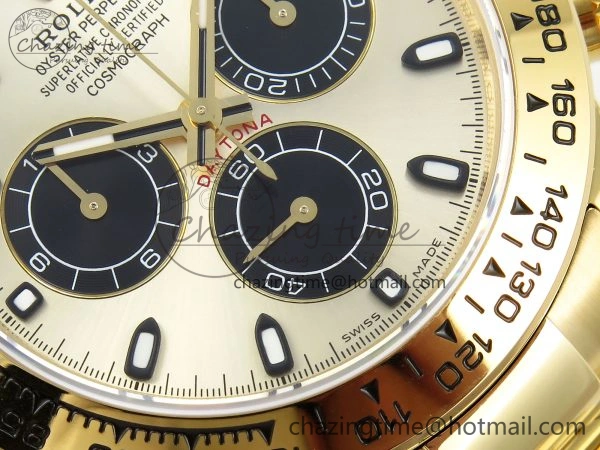 Daytona 116508 QF 1:1 Best Edition YG Black Dial on YG Bracelet SH4130 V3 (Gain Weight)