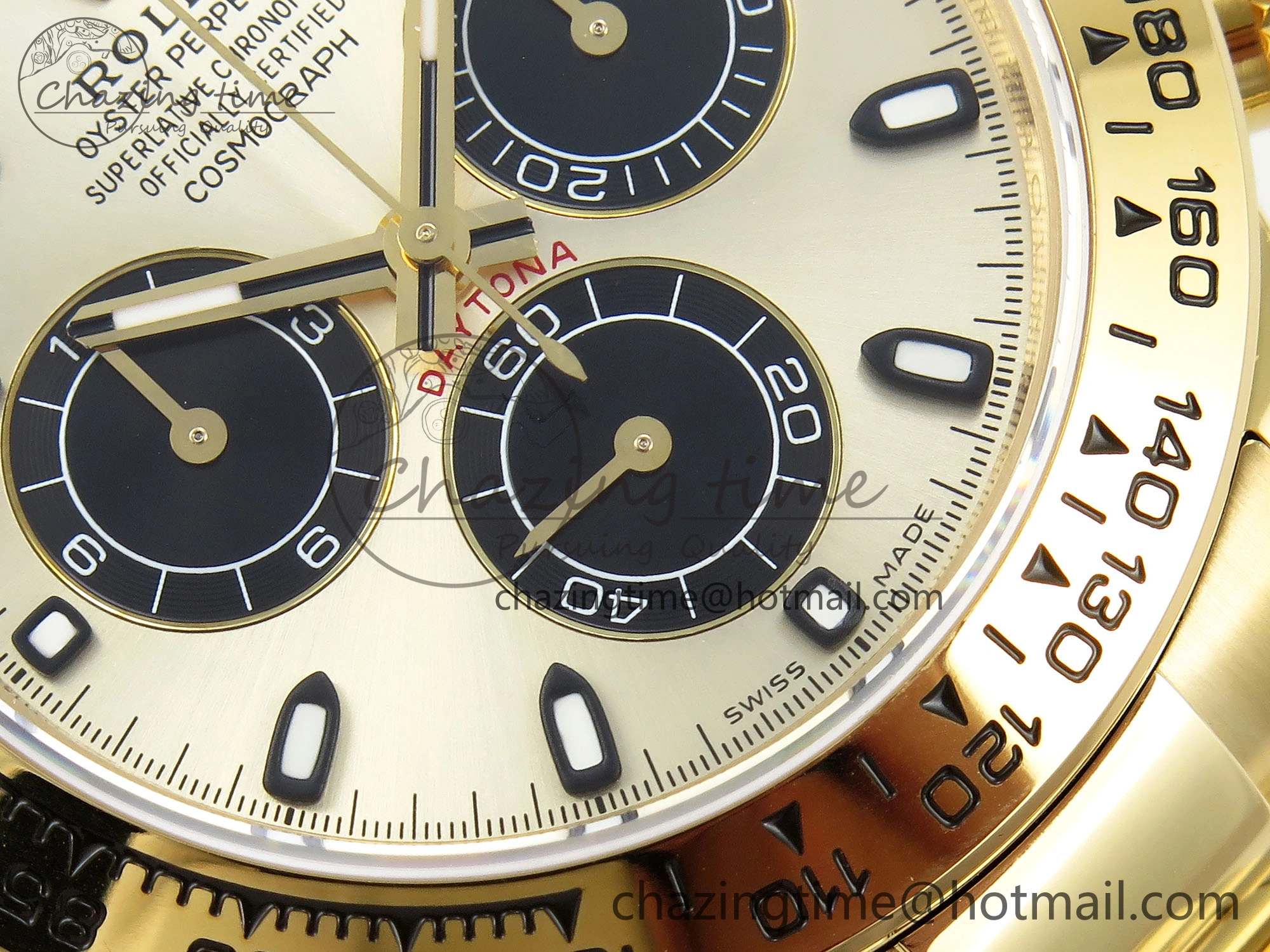Daytona 116508 QF 1:1 Best Edition YG Black Dial on YG Bracelet SH4130 V3 (Gain Weight)