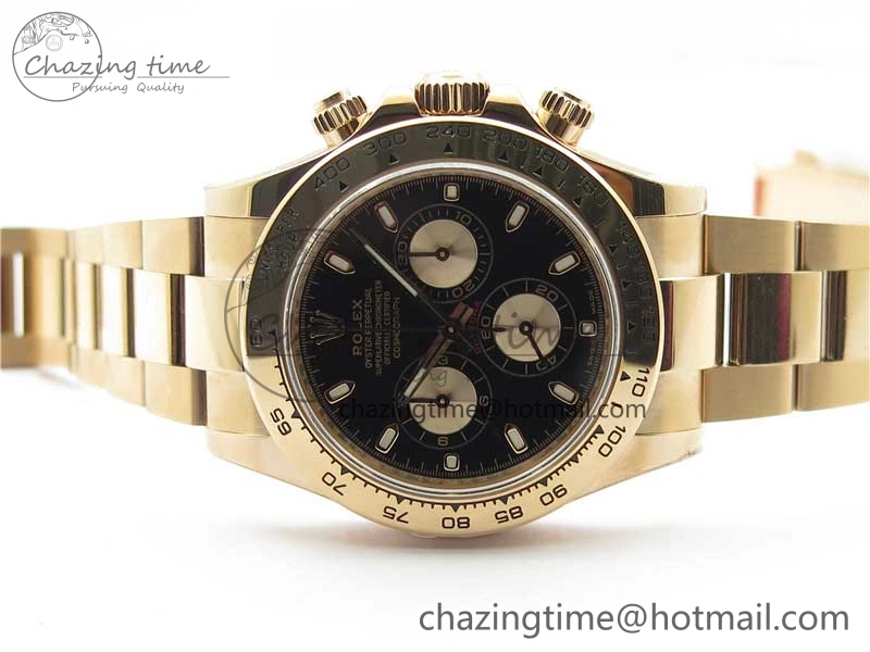 Daytona 116508 RG Noob 1:1 Best Edition 904L SS Case and Bracelet Black Dial SA4130