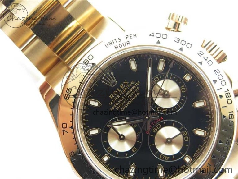 Daytona 116508 RG Noob 1:1 Best Edition 904L SS Case and Bracelet Black Dial SA4130