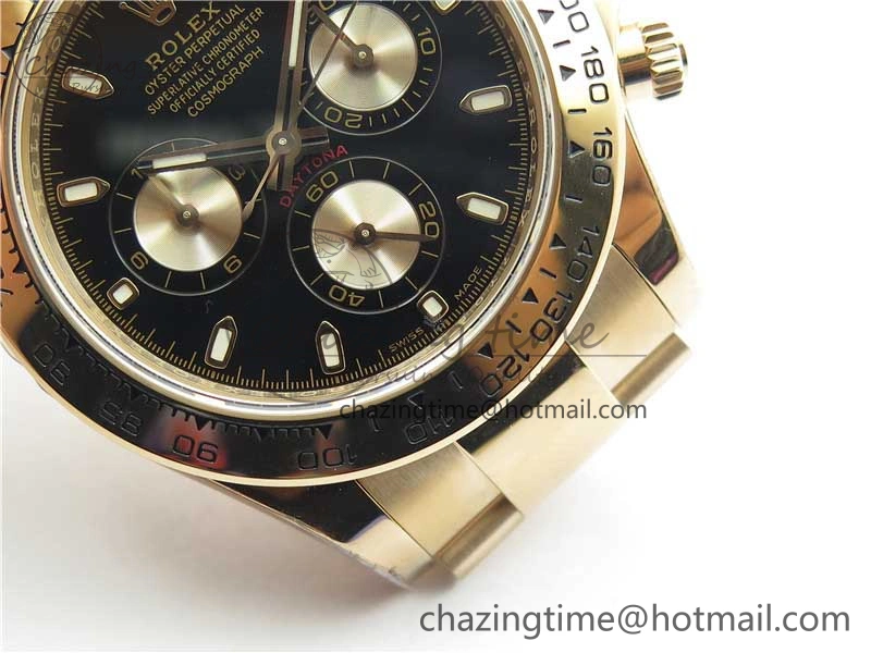 Daytona 116508 RG Noob 1:1 Best Edition 904L SS Case and Bracelet Black Dial SA4130