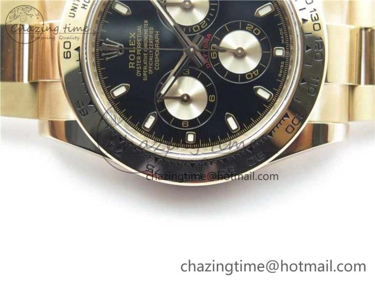 Daytona 116508 RG Noob 1:1 Best Edition 904L SS Case and Bracelet Black Dial SA4130