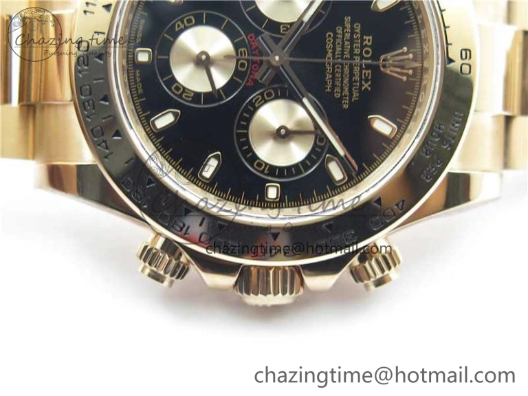 Daytona 116508 RG Noob 1:1 Best Edition 904L SS Case and Bracelet Black Dial SA4130