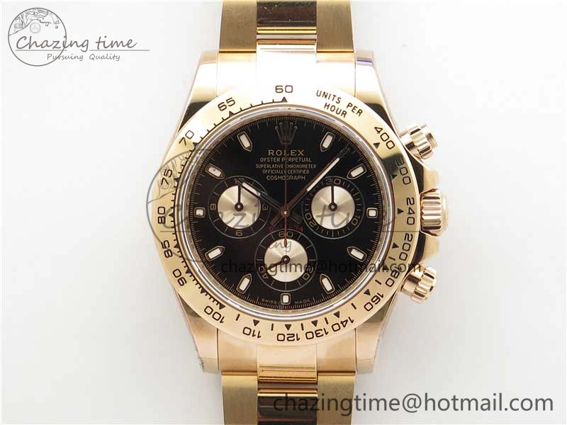 Daytona 116508 RG Noob 1:1 Best Edition 904L SS Case and Bracelet Black Dial SA4130