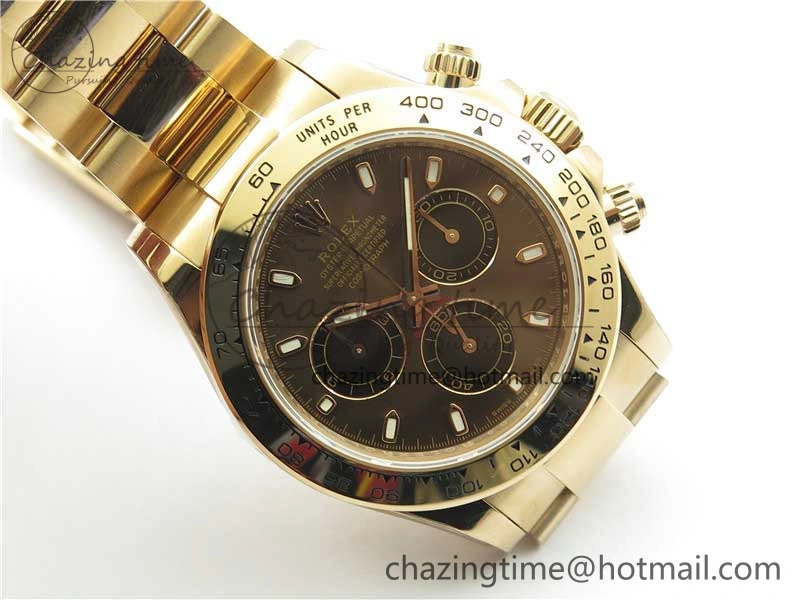 Daytona 116508 RG Noob 1:1 Best Edition 904L SS Case and Bracelet Brown Dial SA4130