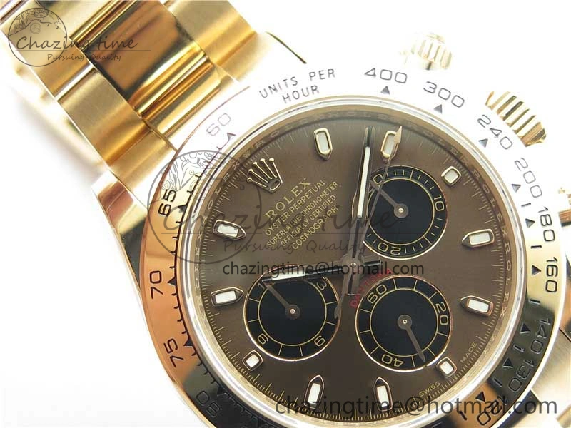 Daytona 116508 RG Noob 1:1 Best Edition 904L SS Case and Bracelet Brown Dial SA4130