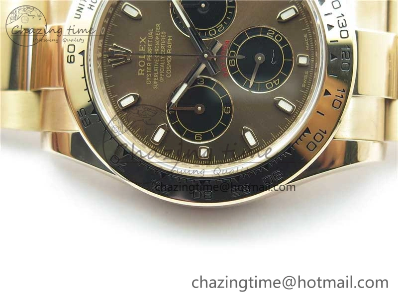 Daytona 116508 RG Noob 1:1 Best Edition 904L SS Case and Bracelet Brown Dial SA4130