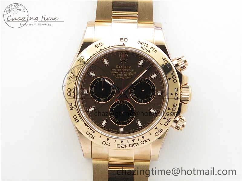 Daytona 116508 RG Noob 1:1 Best Edition 904L SS Case and Bracelet Brown Dial SA4130