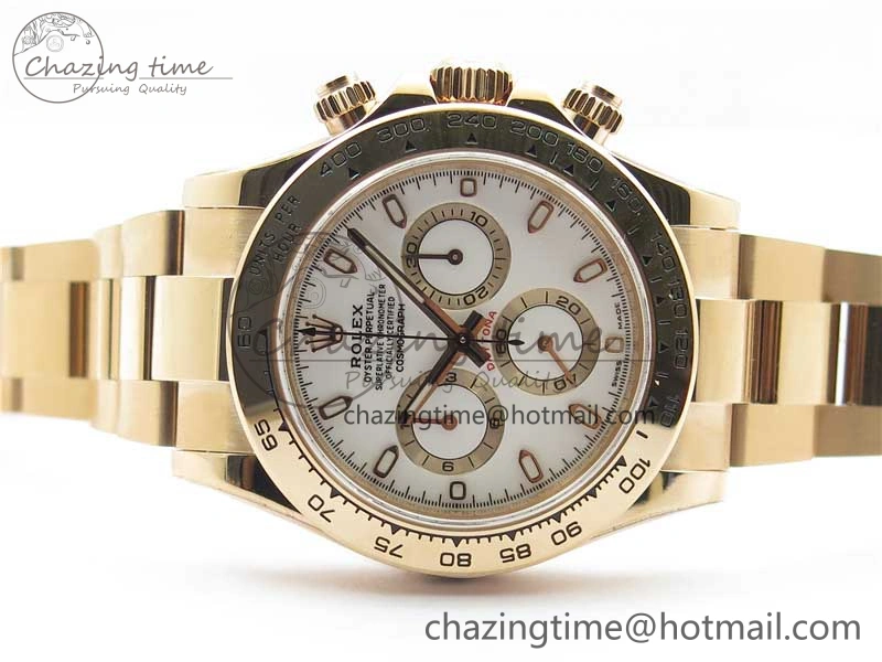 Daytona 116508 RG Noob 1:1 Best Edition 904L SS Case and Bracelet White Dial SA4130