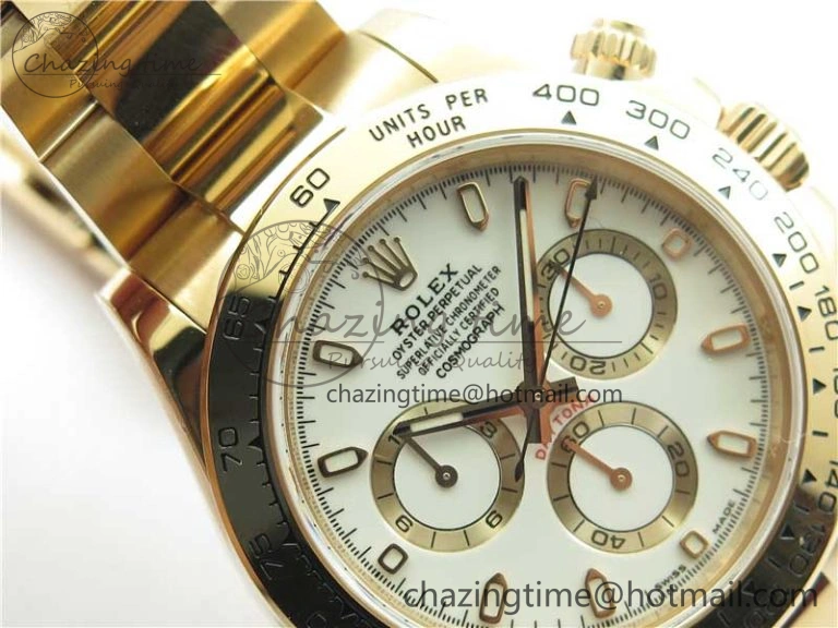 Daytona 116508 RG Noob 1:1 Best Edition 904L SS Case and Bracelet White Dial SA4130