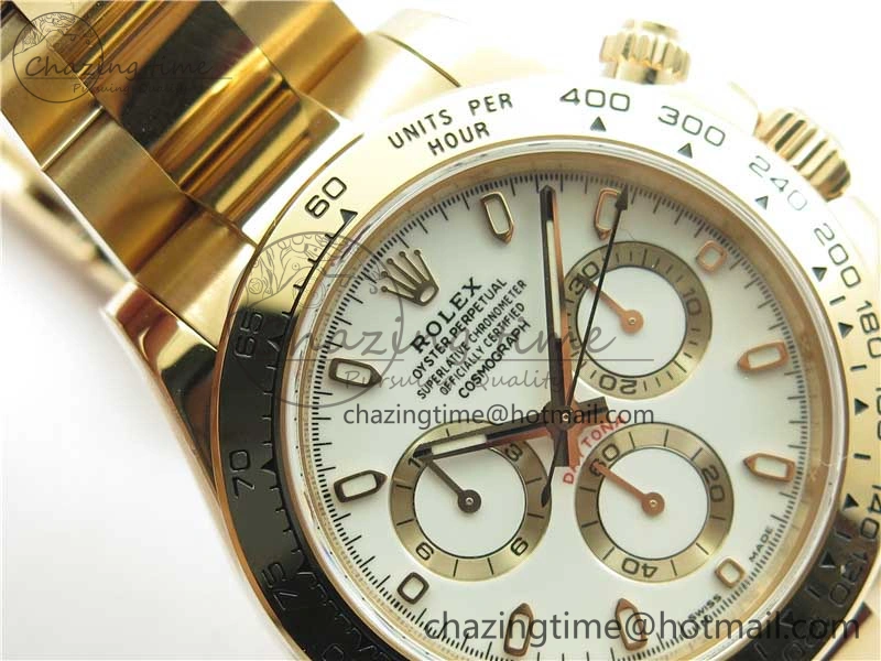Daytona 116508 RG Noob 1:1 Best Edition 904L SS Case and Bracelet White Dial SA4130
