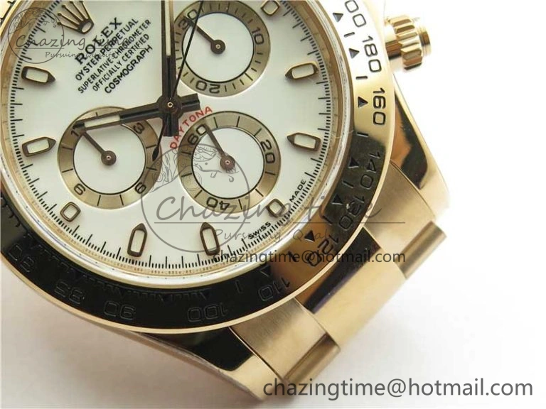 Daytona 116508 RG Noob 1:1 Best Edition 904L SS Case and Bracelet White Dial SA4130