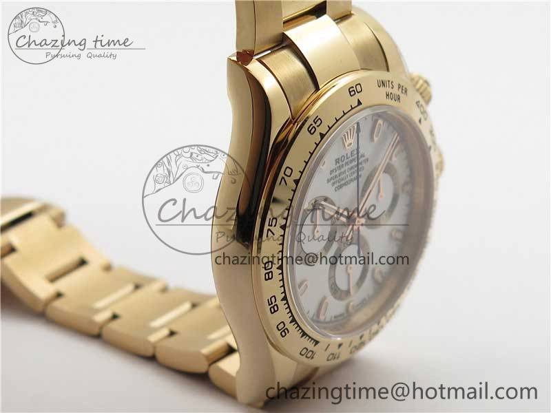 Daytona 116508 RG Noob 1:1 Best Edition 904L SS Case and Bracelet White Dial SA4130