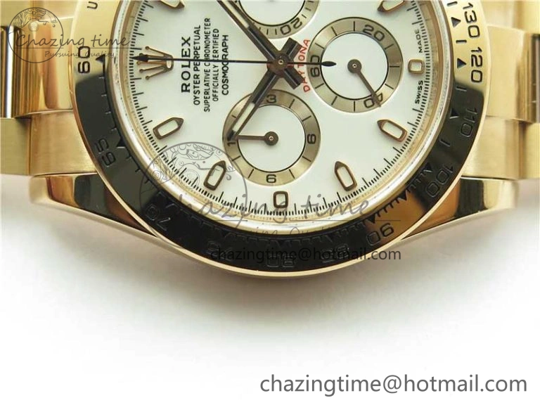 Daytona 116508 RG Noob 1:1 Best Edition 904L SS Case and Bracelet White Dial SA4130