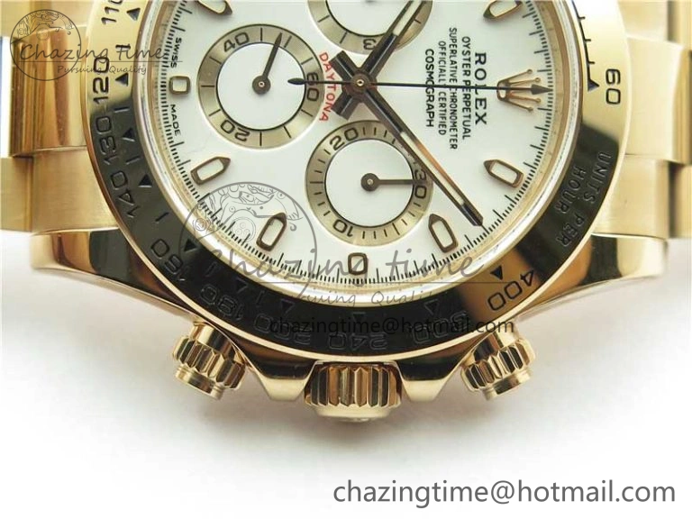 Daytona 116508 RG Noob 1:1 Best Edition 904L SS Case and Bracelet White Dial SA4130