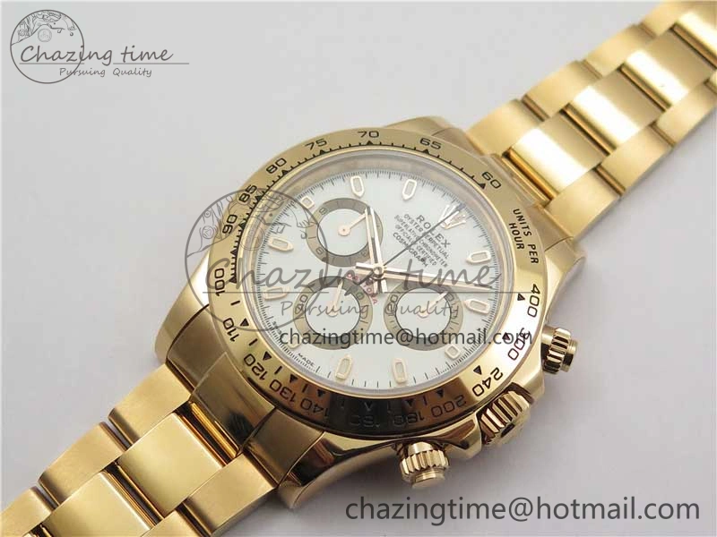 Daytona 116508 RG Noob 1:1 Best Edition 904L SS Case and Bracelet White Dial SA4130