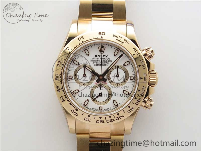 Daytona 116508 RG Noob 1:1 Best Edition 904L SS Case and Bracelet White Dial SA4130